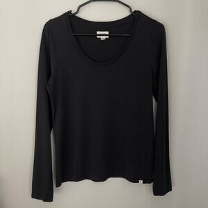 Pact Black Organic Cotton Long Sleeve Shirt (M)